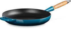 Le Creuset Koekenpan Signature rond houten handvat Deep Teal 28cm 2,6l