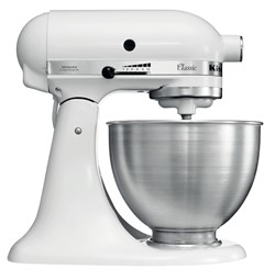 KitchenAid 5K45SSEWH Staande mixer 275 W Metallic, Wit