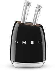 Smeg KBSF02BL messenblok Messenblok met sleuven Kunststof, Roestvrijstaal, Hout Zwart, Chroom, Hout