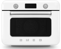 Smeg COF01WHEU stoomoven Klein Roestvrijstaal, Wit Knoppen, Draaiknop