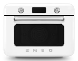 Smeg COF01WHEU stoomoven Klein Roestvrijstaal, Wit Knoppen, Draaiknop