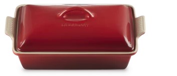Le Creuset Ovenschaal Rechthoekig Kersenrood - 3,8L + deksel-3