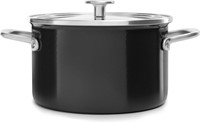 KitchenAid Steel Core Enamel Kookpot met Deksel onyx black 20cm/3.7l 