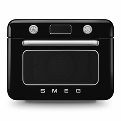 Smeg COF01BLEU stoomoven Klein Zwart, Roestvrijstaal Knoppen, Draaiknop