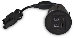 Bachmann Inbouw stopcontacten Pix - 1X usb A/C CHRGR - 0,2M GST O.G. - behuizing zwart - ringen wit - 926.070