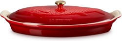 Le Creuset - Heritage - Ovenschaal 'Vis -' in Aardewerk Kersenrood - Ovaal - 34cm