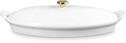 Le Creuset - Heritage - Ovenschaal 'Vis' in Aardewerk Wit - Ovaal - 34cm