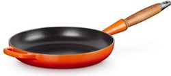 Le Creuset Koekenpan Signature rond houten handvat Oranjerood 26cm 2l