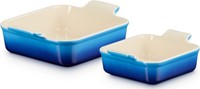 Le Creuset - Ovenschaal Vierkant - Set Van 2 Stuks - Azure