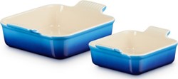 Le Creuset - Ovenschaal Vierkant - Set Van 2 Stuks - Azure