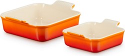 Le Creuset - Ovenschaal Vierkant - Set Van 2 Stuks - Oranje