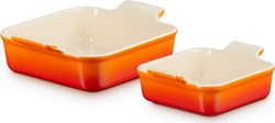 Le Creuset - Ovenschaal Vierkant - Set Van 2 Stuks - Oranje