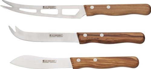 Le Creuset Set Van 3 Kaasmessen Met Olijfhouten Handvat