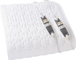 Inventum HN297V - Elektrische Onderdeken - Aparte voetenzone - 2 persoons - 160x160 cm - Anti allergie - Antibacterieel - Fleece - Wit
