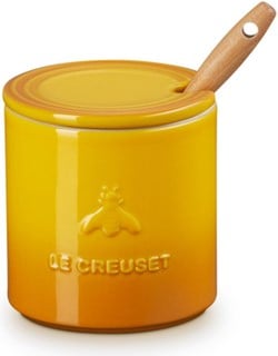 Le Creuset honingpotje met spatel aardewerk nectar