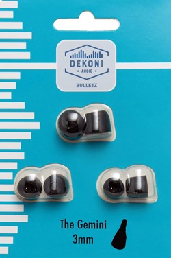Dekoni Gemini vervangende oordopjes met traagschuim, zwart - 3 mm, 3 stuks S, M L