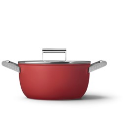 Smeg CKFC2411RDM multifunctionele pot Zwart, Rood Aluminium, Roestvrijstaal 4,6 l 24 cm