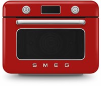 Smeg COF01RDEU stoomoven Klein Rood, Roestvrijstaal Knoppen, Draaiknop