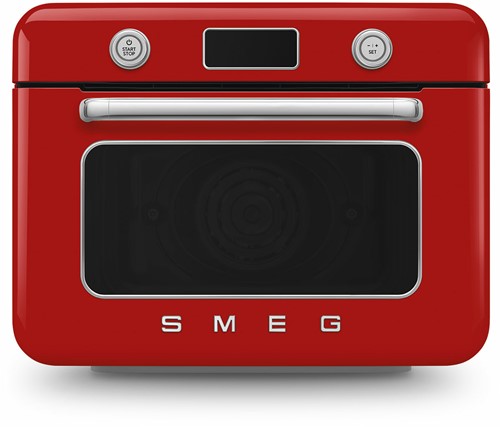 Smeg COF01RDEU stoomoven Klein Rood, Roestvrijstaal Knoppen, Draaiknop