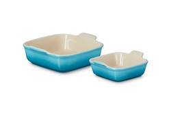 Le Creuset - Ovenschaal Vierkant - Set Van 2 Stuks - Caribean Blue