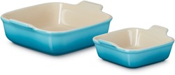 Le Creuset - Ovenschaal Vierkant - Set Van 2 Stuks - Caribean Blue