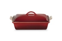 Le Creuset Ovenschaal Rechthoekig Kersenrood - 3,8L + deksel
