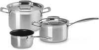 Le Creuset Pannenset Classic 3-Delig in 3-ply RVS