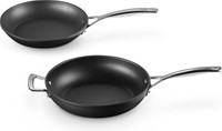 Le Creuset - Pannenset - Les Forgées TNS - 1x koekenpan ø 24 en 1x Sauteerpan 28 cm - Standaard anti-aanbaklaag
