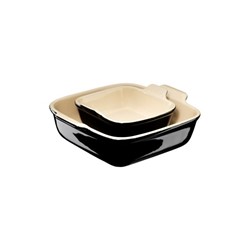 Le Creuset Ovenschalen vierkant 13 en 20 cm Ebbenzwart