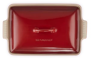 Le Creuset Ovenschaal Rechthoekig Kersenrood - 3,8L + deksel-2
